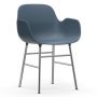 Form Armchair stoel met verchroomd onderstel blauw