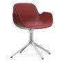 Form Armchair Swivel stoel met aluminium onderstel, rood