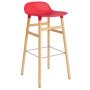 Form Barstool barkruk 75cm met eiken onderstel felrood