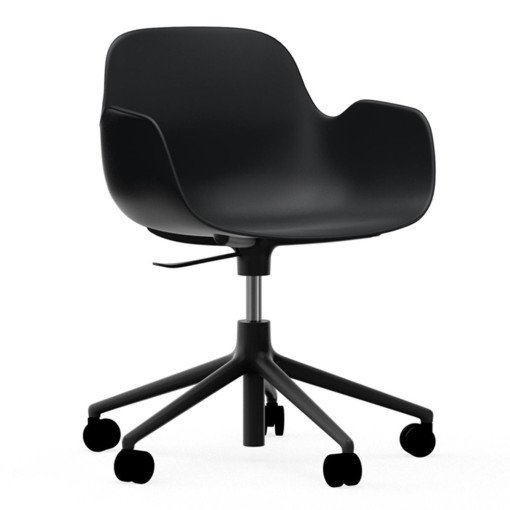 Form Armchair bureaustoel met zwart onderstel, zwart