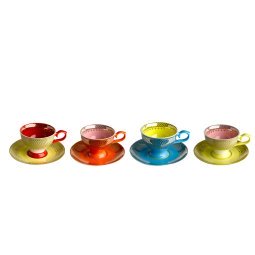 Grandma espresso kop en schotel set van 4