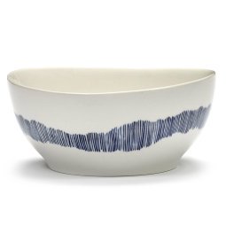 Feast by Ottolenghi kom Ø16 white swirl stripes blue