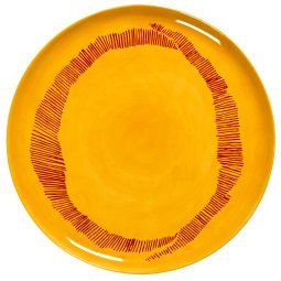 Feast by Ottolenghi serveerschaal Ø35 yellow swirl stripes red