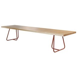 Minium tafel 400 naturel rood onderstel