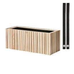 GrowWIDE balkon plantenbak, natural ash, fabric zwart 48cm