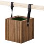 GrowON balkon plantenbak donker eiken zwart leer 48cm