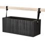 GrowWIDE balkon plantenbak, black ash, zwart leer 38cm