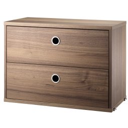 Cabinet with two drawers 58 x 30 x 42 cm walnoot