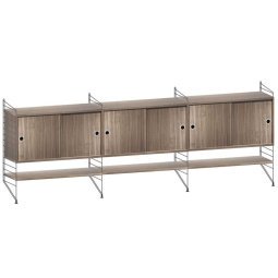 Dressoir large, zwart/walnoot