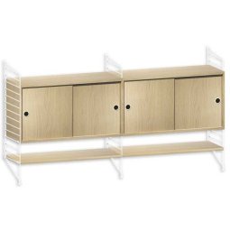 Dressoir medium, wit/eiken