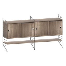 Dressoir medium, zwart/walnoot