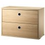 Cabinet with two drawers 58 x 30 x 42 cm eiken