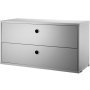 Ladekast met twee lades  78 x 30 x 42 cm grijs