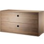 Ladekast met twee lades  78 x 30 x 42 cm walnoot