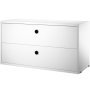 Ladekast met twee lades  78 x 30 x 42 cm wit