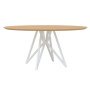 Butterfly Quadpod tafel Ø140, wit frame, hardwax light 3041, verjongd afgerond