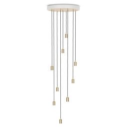 Nine 9 cluster hanglamp wit messing 