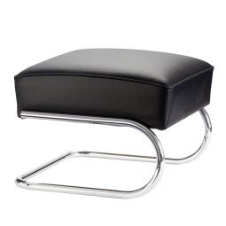 S411 H hocker leer Nero, chroom onderstel