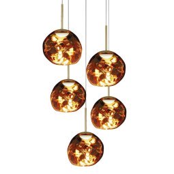 Melt Mini 5 cluster hanglamp Ø73 LED goud