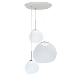 Melt Trio cluster 3 hanglamp LED Ø81 opaal/zilver