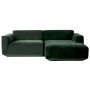 Develius bank 2-zits met chaise longue rechts Velvet 01 Forest