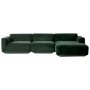 Develius bank 3-zits met chaise longue rechts Velvet 01 Forest