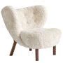 Little Petra fauteuil walnoot, Sheepskin Moonlight