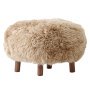 Little Petra poef Sheepskin Honey, walnoot