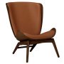 The Reader fauteuil donker eiken, leer Cognac