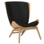 The Reader fauteuil naturel eiken, leer Black