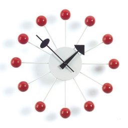 Ball Clock klok Ø33 rood