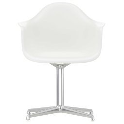 Eames DAL stoel gepolijst aluminium onderstel, White