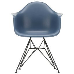 Eames DAR stoel zwart gepoedercoat onderstel, Sea Blue