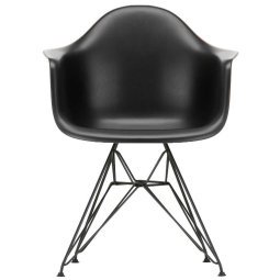 Eames DAR stoel zwart gepoedercoat onderstel, Deep Black