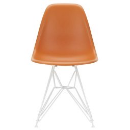 Eames DSR stoel wit gepoedercoat onderstel, Rusty Orange