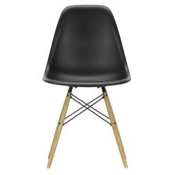 Eames DSW stoel met essen onderstel, Deep Black