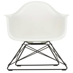 Eames LAR loungestoel zwart onderstel, Pebble