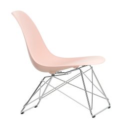 Eames LSR fauteuil verchroomd onderstel, Pale Rose