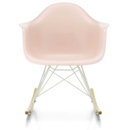 Eames RAR schommelstoel met wit gepoedercoat onderstel, Pale Rose