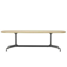 Eames Segmented Tafel 220 poedercoat deepblack eiken naturel