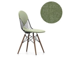 Eames Wire Chair DKW-2 stoel met donker esdoorn onderstel, Hopsak 87