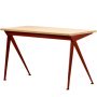 Compas Direction bureau 125x60 geolied eiken, rood onderstel