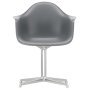 Eames DAL stoel gepolijst aluminium onderstel, Granite Grey