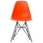 Eames DSR stoel zwart gepoedercoat onderstel, Poppy Red