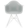 Eames DAR stoel wit gepoedercoat onderstel, Light Grey