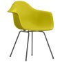 Eames DAX stoel zwart gepoedercoat onderstel, Mustard