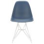 Eames DSR stoel wit gepoedercoat onderstel, Sea Blue