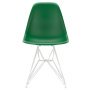 Eames DSR stoel wit gepoedercoat onderstel, Emerald