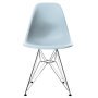 Eames DSR stoel verchroomd onderstel, Ice Grey