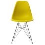 Eames DSR stoel verchroomd onderstel, Mustard